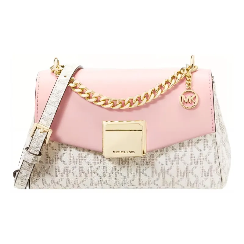 MICHAEL KORS Lita Canvas Flap Bag, Crossbody Bag, Shoulder Bag Women's Pink-0