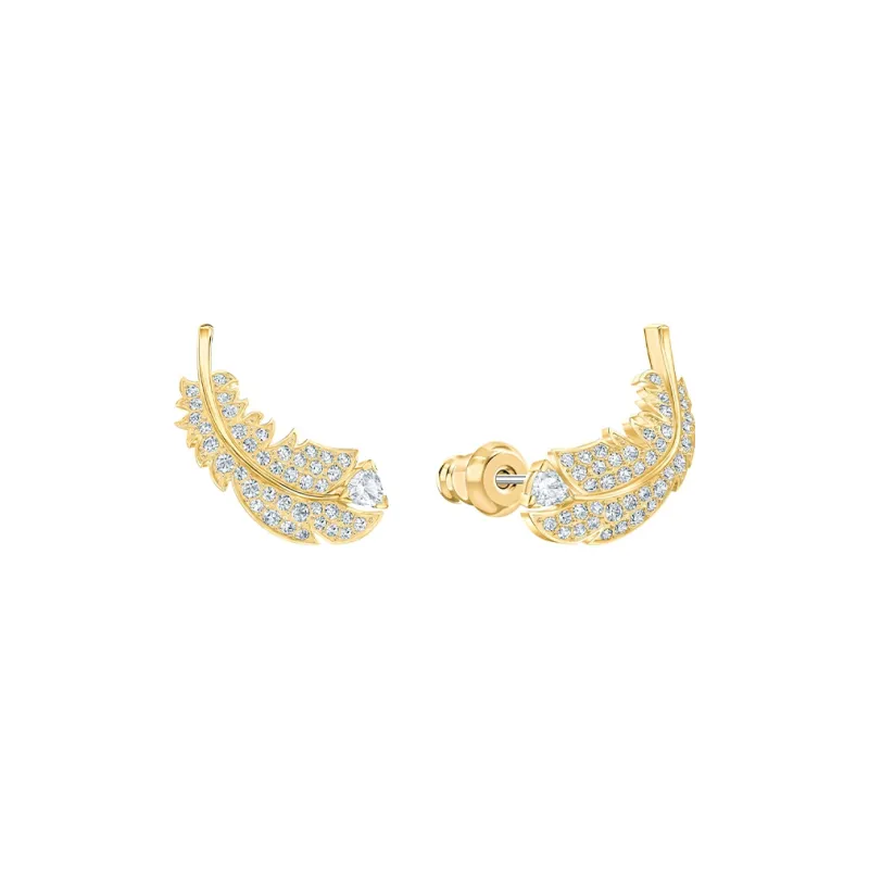 Swarovski Gold Plated Stud Earrings Women's-2