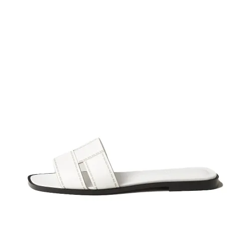 HERMES Slide Slippers Women's White