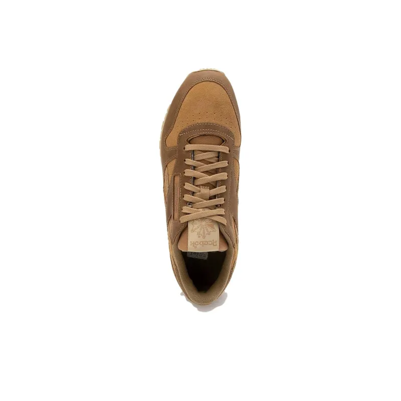 Reebok Classic Leather Shock Absorbers With Slip Resistant Features Low Top Running Shoes Unisex Umber-3