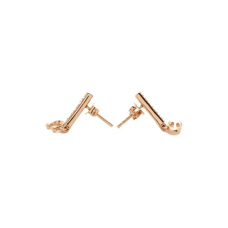 COACH 925 Sterling Silver Stud Earrings Women's Rose Gold/Silver-1