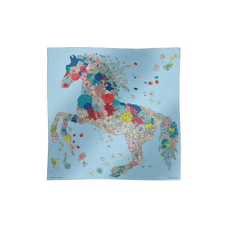 HERMES Silk Scarves Women's Blue-1