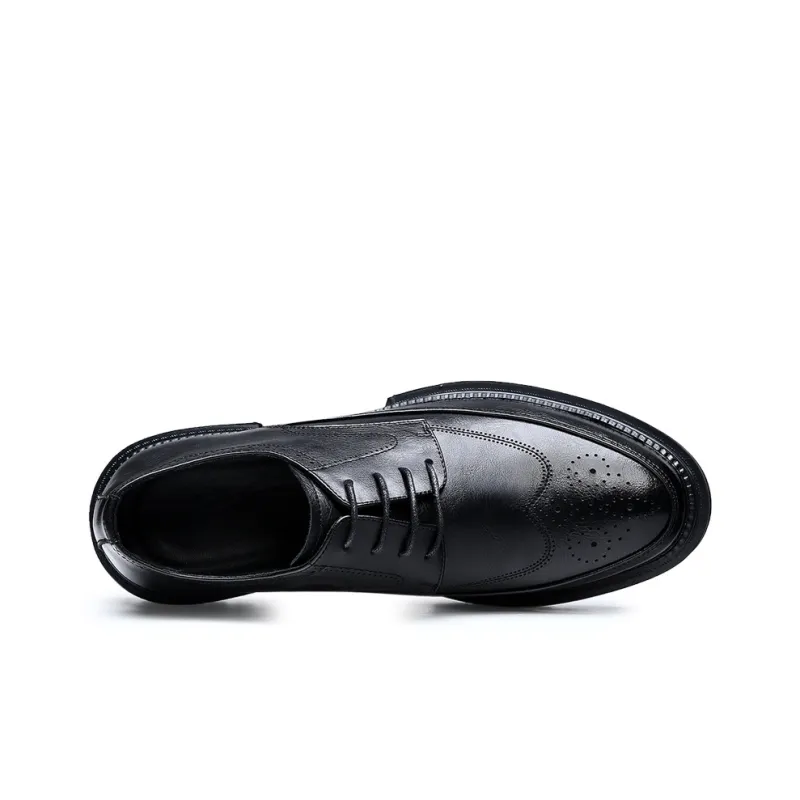 MUSNODO Dress Shoes Men Low Top Black/Brown-3