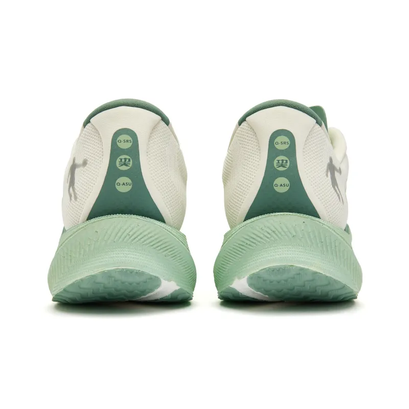 QIAODAN Strong Winds 2.0 Cushioned Slip Resistant Q KUNGFU TURBO Running Shoes Men's Ivory Jade Green-6