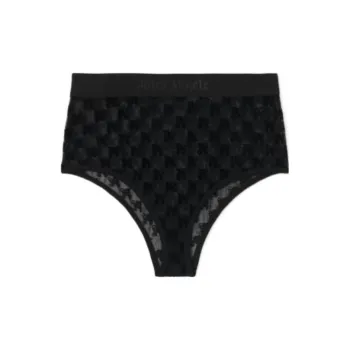 PALM ANGELS Monogram Pattern High Waist Lace Briefs