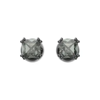 Swarovski Stilla Rhodium Plated, Faux Crystal Stud Earrings Women's Black