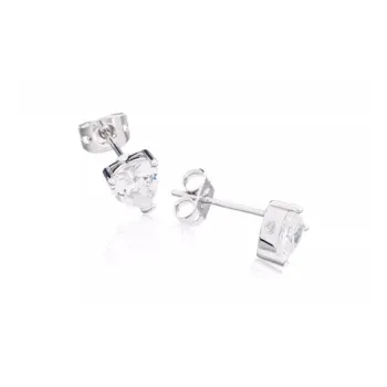 CHIARA FERRAGNI Brass Zircon Stud Earrings Women's Silver