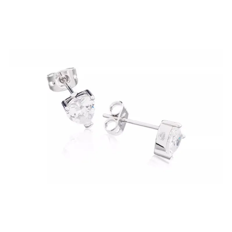 CHIARA FERRAGNI Brass Zircon Stud Earrings Women's Silver-0