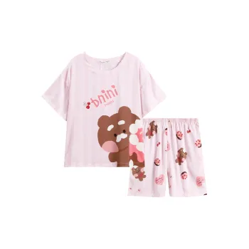FENTENG x LINE FRIENDS Pajama Set Women's Cherry Blossom Pink