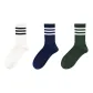 3 Pack, White+Navy Blue+Green