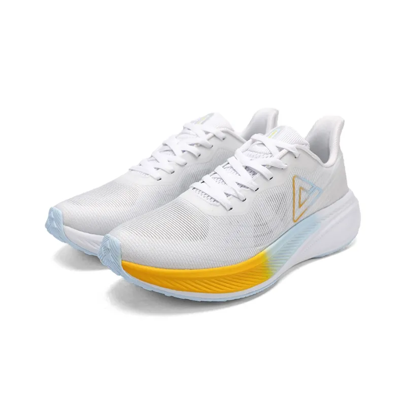 PEAK Cushioning Anti-Slip And Wear-Resistant Low-Top Running Shoes Men's Large White Orange Yellow-2