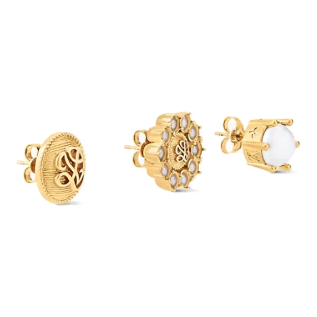 LOUIS VUITTON Lv Dynasty Set Of 3 Earrings-1