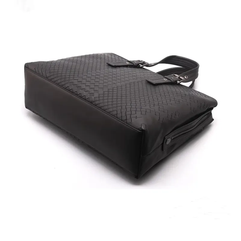 CMLZIUA Top Grain Cow Leather Handbag Regular Unisex Black-4