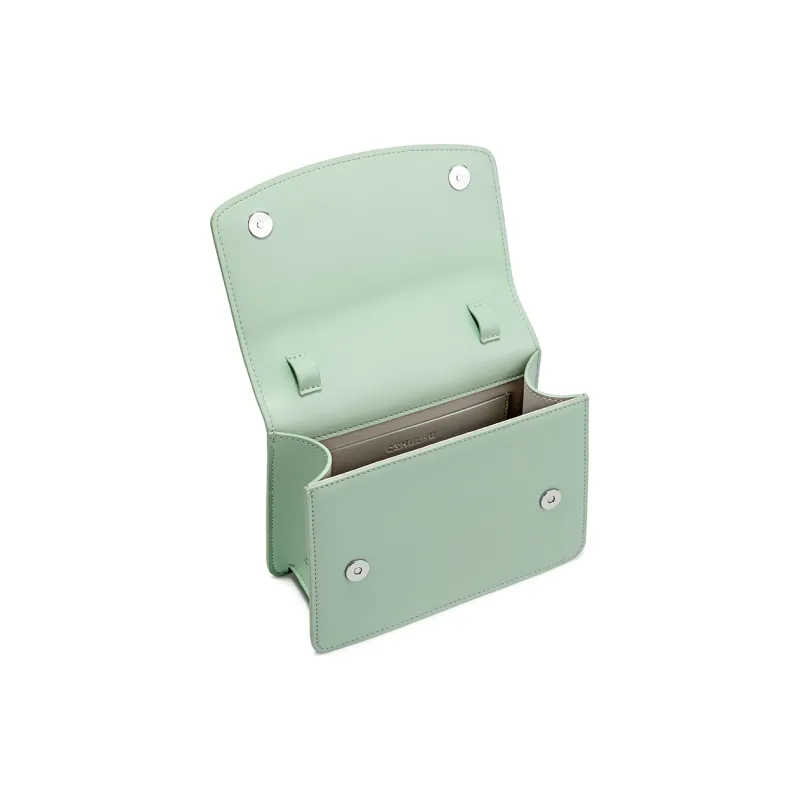 Cthulhu Cow Leather Shoulder Bag Morandi Small Square Bag Medium Size Women's Ecru/Green/Purple-12