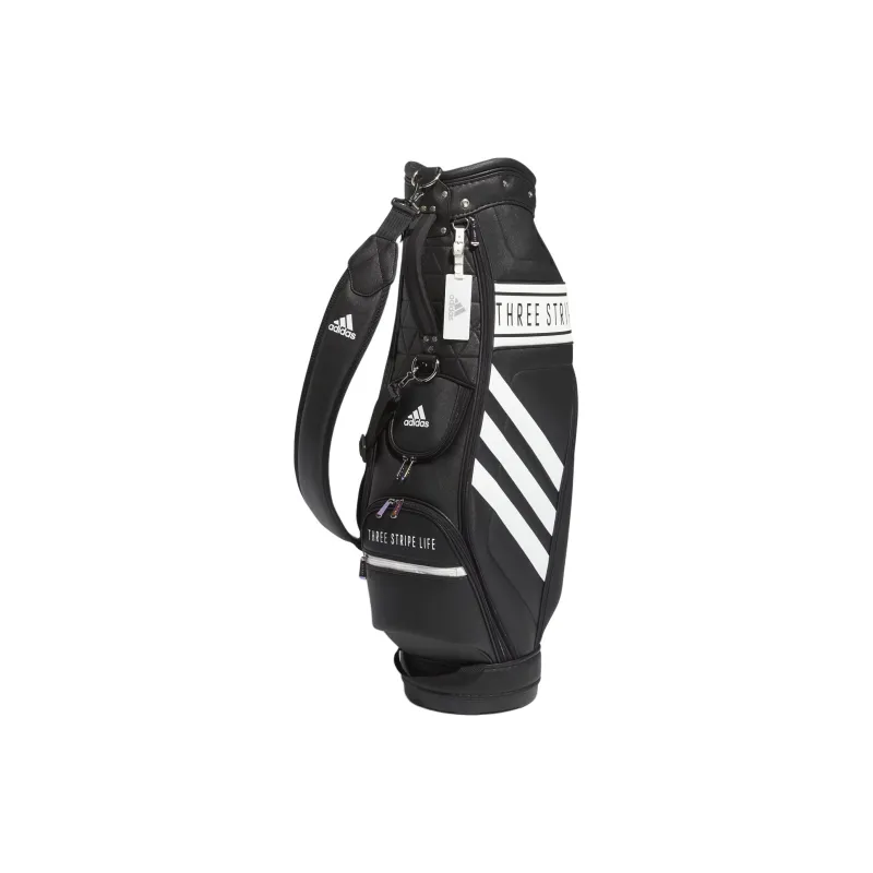 Adidas Polyurethane Artificial Leather Bonded Golf Bag Storage Bags Women's Black & White-0