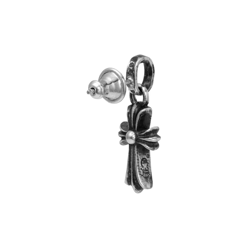 Chrome Hearts 925 Sterling Silver Cross Stud Earrings Women's Silver-1