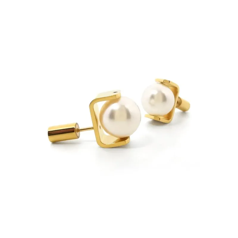 ALP JEWELRY Pearl Stud Earrings Unisex-3
