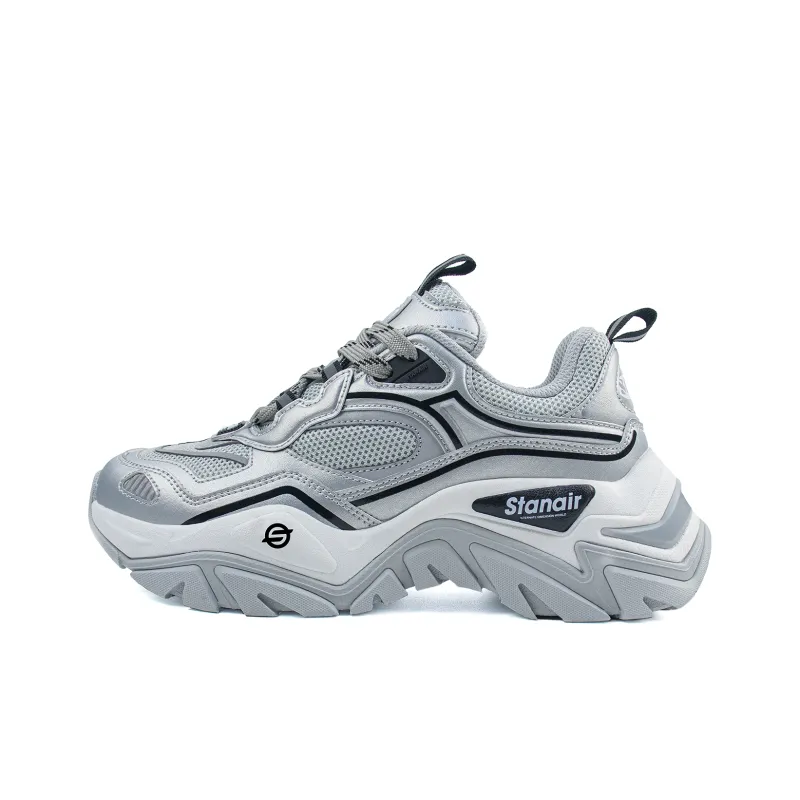 STANAIR Chunky Sneakers Women's Low Top Gray/White/Pink-0