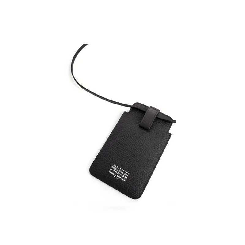 Maison Margiela Cow Leather Cell Phone Pouch Mini Unisex Black-1