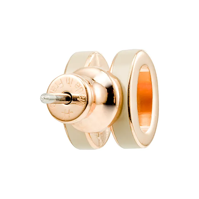 HERMES Gold Plated Stud Earrings Women's Rose Gold/Light Umber-2