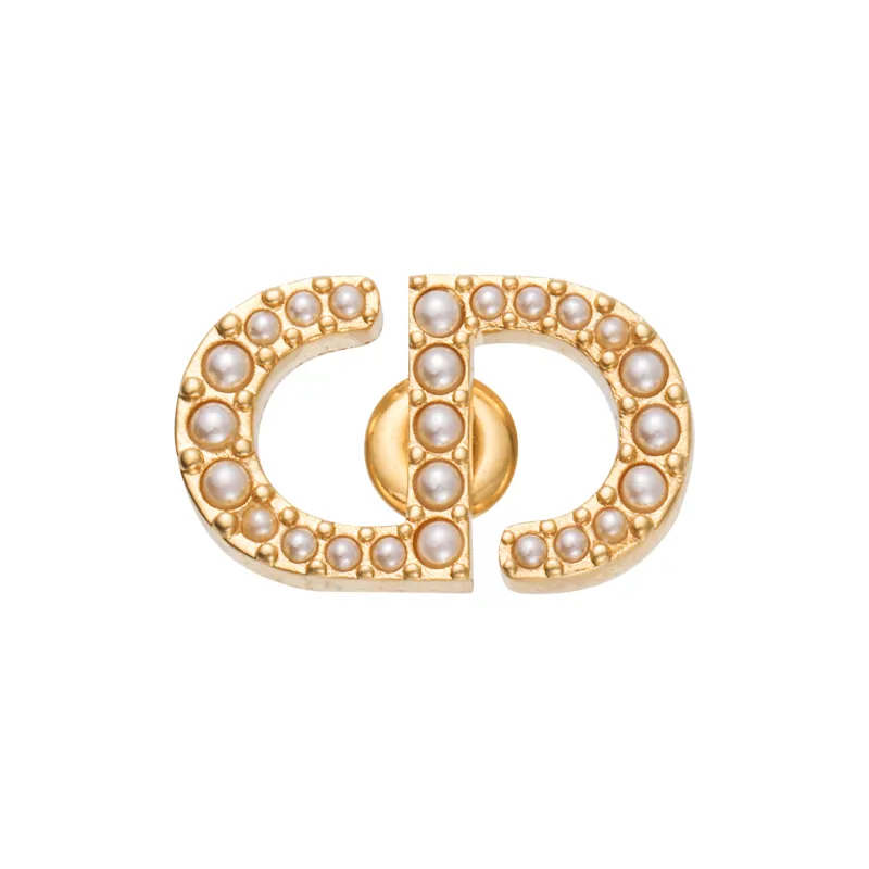 DIOR Stud Earrings Women's Gold-1