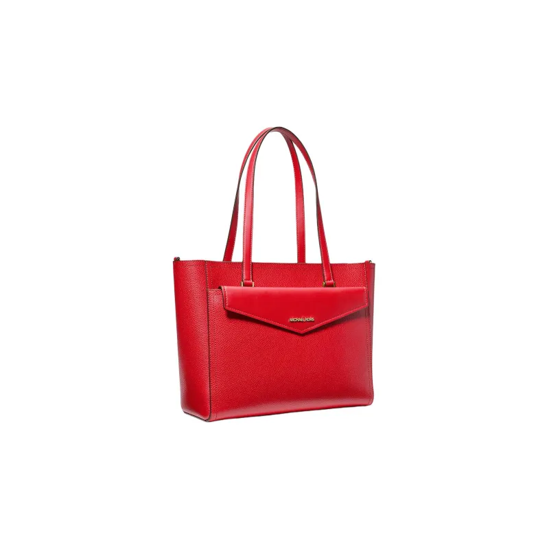 MICHAEL KORS Maisie Leather Combo Bag Tote Bag Shopping Bag Shoulder Bag Handbag Large Size Women's Bright Red-2