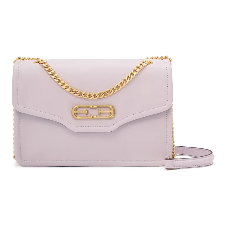 ELLE Cow Leather Shoulder Bag, Crossbody Bag Regular Women's Light Lavender/White/Black-0