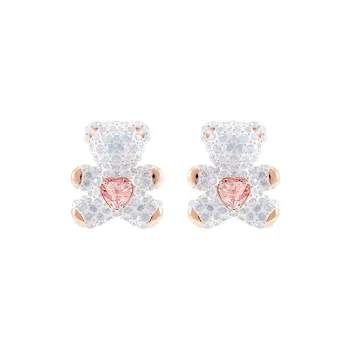 Swarovski Artificial Crystal Stud Earrings Women's White