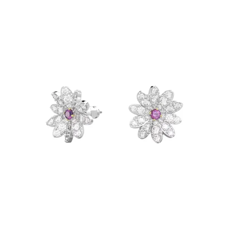 Swarovski Eternal Flower Metal Stud Earrings Women's-1