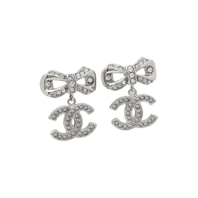 CHANEL Stud Earrings Women's Silver-0