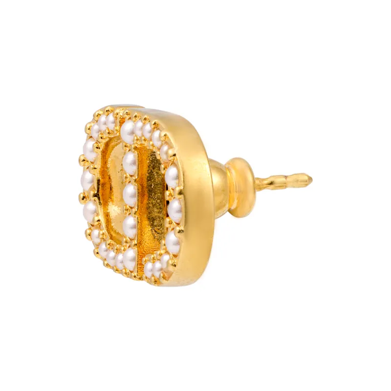 DIOR Stud Earrings Women's Gold-2