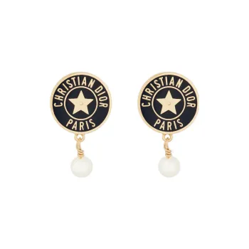 DIOR Stud Earrings Women's Gold