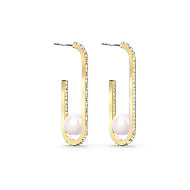 Swarovski Stud Earrings Women's Gold-2