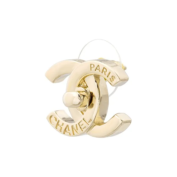 CHANEL Stud Earrings Women's Gold-1