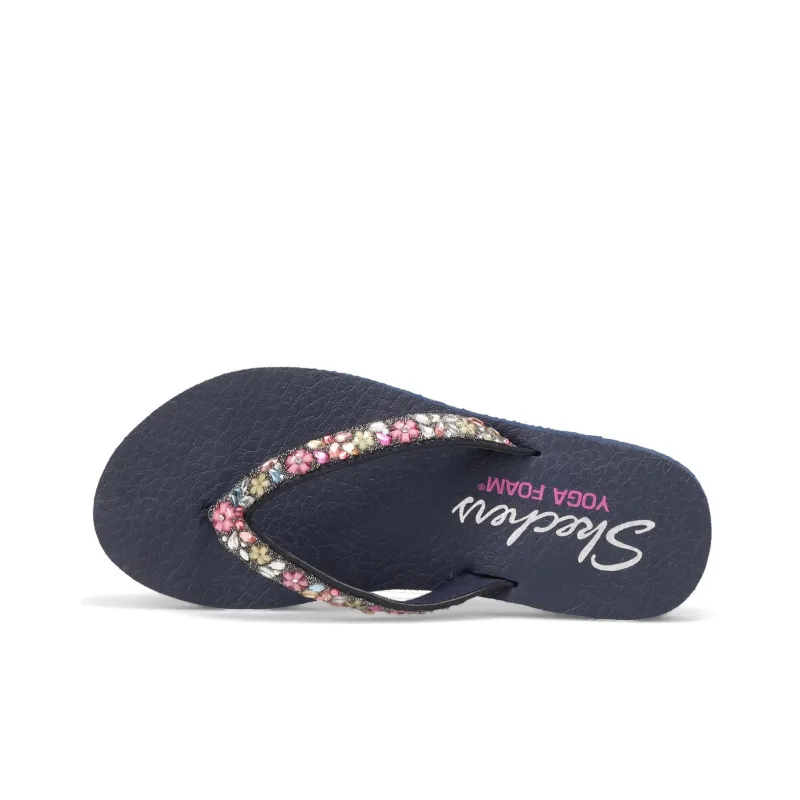 Skechers Meditation Rubber Sole Slip-Resistant Flip Flops Women's Blue-2
