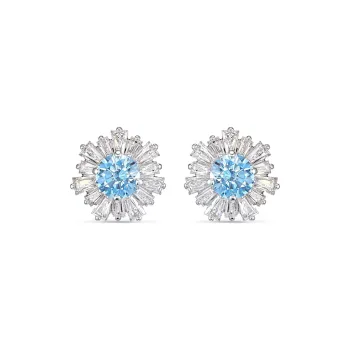 Swarovski Faux Crystal Stone Stud Earrings Women's Blue