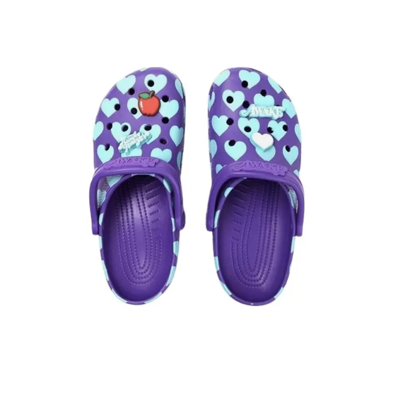Crocs X Awake Ny Classic Clogs 'Home Is Where The Heart Is Purple'-2