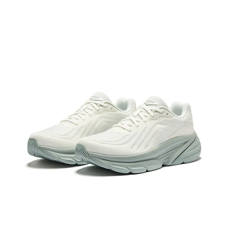 Saucony Cushioned Wear Resistant Breathable Low Top Casual Running Shoes Men's White-2