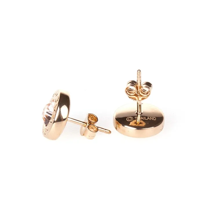 COACH Alloy Stud Earrings Women's Rose Gold-4