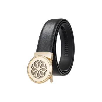 JW Lotus Automatic Buckle Unique Design Leather Belts Men's