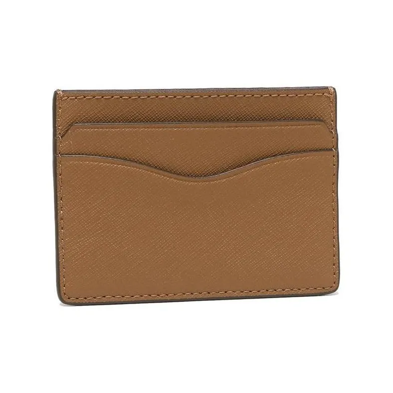 TORY BURCH Emerson Leather Card Holder Women's Brown-3
