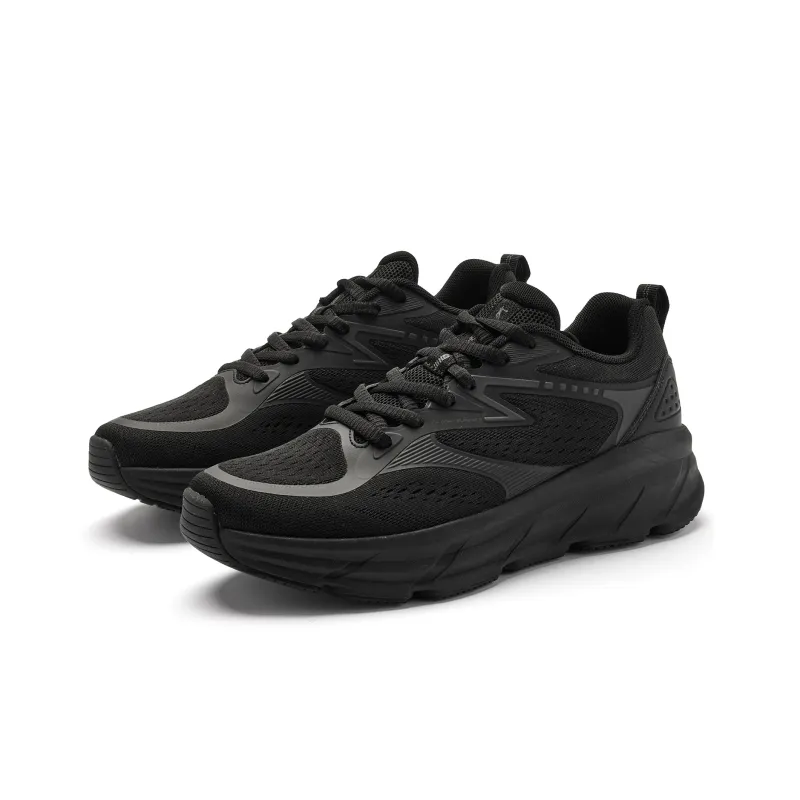 QIAODAN Omiya Cushioning, Abrasion Resistant, Height Increasing Rebound Low Top Running Shoes Men's Black Shark Gray-2