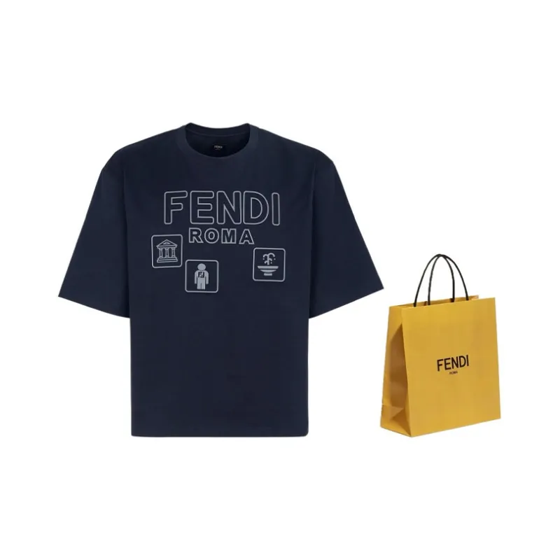 FENDI T Shirts Men Blue-2