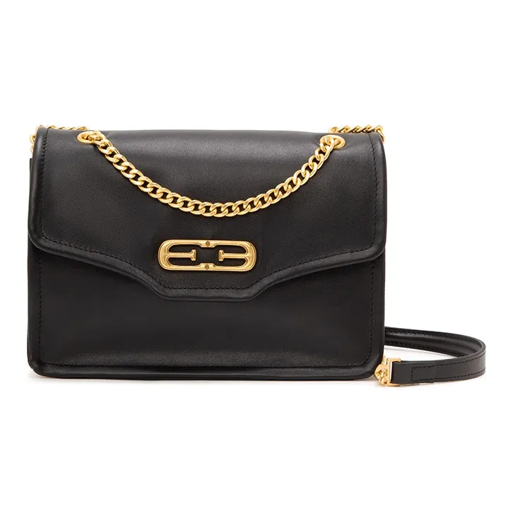 ELLE Cow Leather Shoulder Bag, Crossbody Bag Regular Women's Light Lavender/White/Black-11