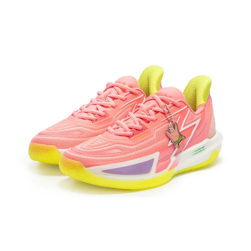 361° BIG3 4.0 Quick Pro Basketball Shoes Men Low Top Fluorescent Light Coral/Light Lime-2