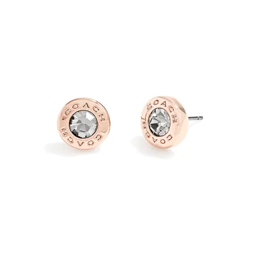 COACH Stud Earrings Women's Rose Gold Gray