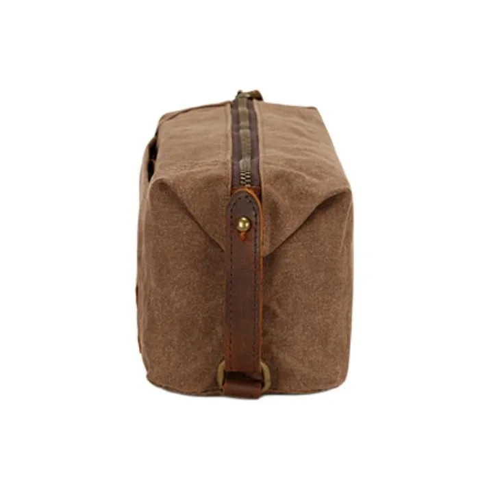 G-FAVOR Canvas Canvas Bag Clutch Handbag Toiletry Bag Small Size Unisex Khaki/Black/Coffee/Army Green/Coral Cyan-3