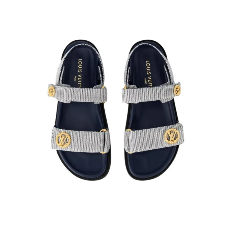 LOUIS VUITTON LV Sunset Strap Sandals Women's Black White-2