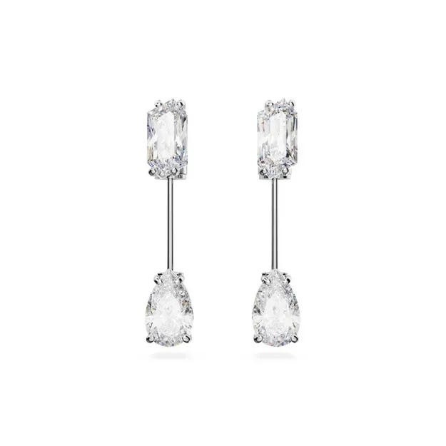 Swarovski Rhodium-Plated Stud Earrings Women's Silver-0