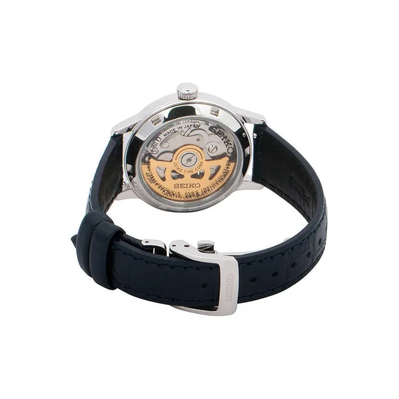 SEIKO Mechanical Movement Genuine Leather Strap Watch Women's Watch Blue Dial SSA785J1-2